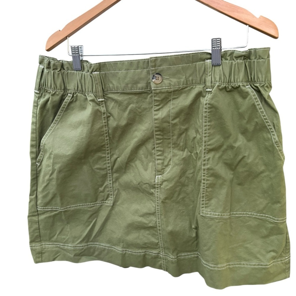 Olive Utility Mini Skirt- fits like a large